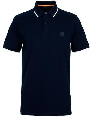 BOSS Pique Logo Polo Shirt - Blue