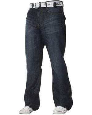 Kruze By Enzo Bootcut Denim Jeans - Blue