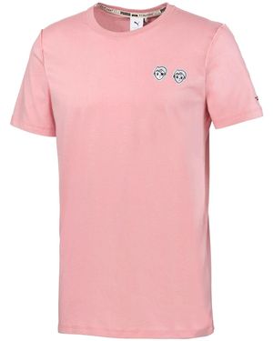 PUMA X Tyakasha Tee T-Shirt Embroidered Top 595735 14 - Pink