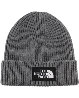 The North Face Logo Box Cuffed Beanie - Grey