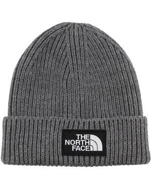 The North Face Logo Box Cuffed Beanie - Grey