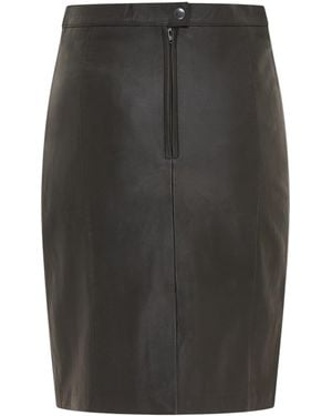 Infinity Leather Biker Pencil Long Midi Skirt - Black