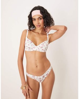 For Love & Lemons Thats Amore Underwire Bra Co-Ord - Brown