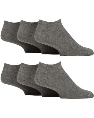 Gentle Grip 6 Pack Diabetic Trainer Socks - Grey