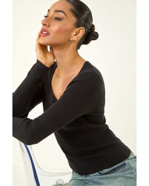 D.u.s.k Ribbed Knitted Top - Black
