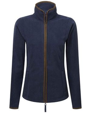 PREMIER Ladies Artisan Contrast Trim Fleece Jacket - Blue
