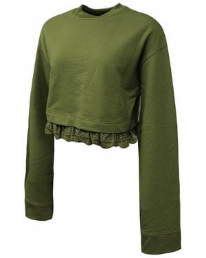 PUMA X Rihanna Fenty Long Sleeve Crew Neck Dark Olive S Jumpers 574289 02 - Green