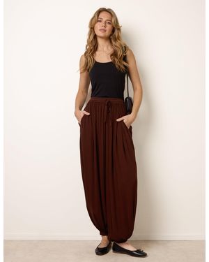 Blue Vanilla Balloon Trousers - Brown