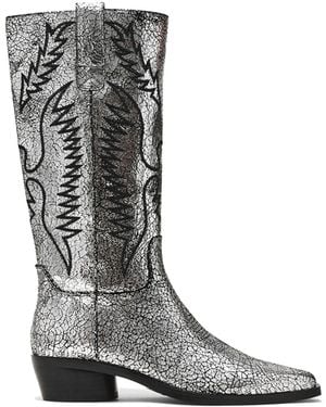 Steve Madden Leather Trevi Boot Silvers - Black