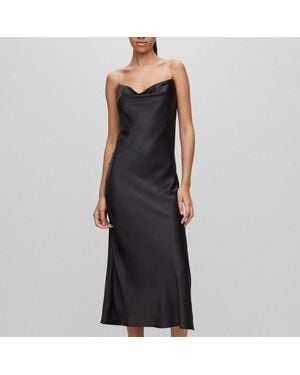 HUGO Kapartu-1 Crystal Strap Midi Dress - Black