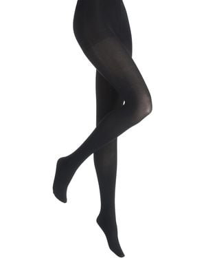 Elle 2 Pack Ladies 80 Denier Opaque Tights - Black