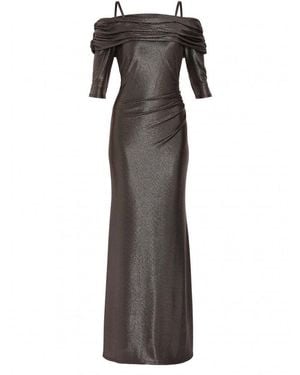 Gina Bacconi Hosanna Metallic Maxi Dress - Grey