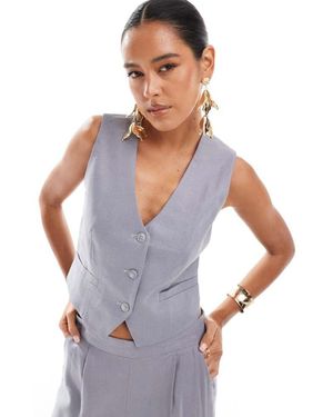 Jdy Linen Waistcoat Co-Ord - White