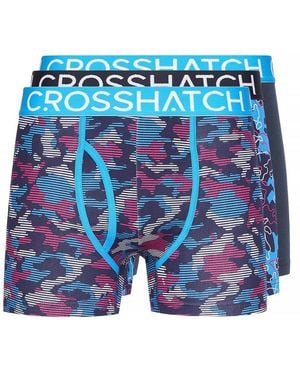 Crosshatch Linamo Mve Boxer Shorts 3Pk - Blue