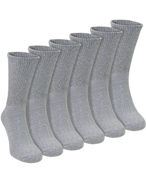 Sock Snob 6 Pairs Cotton Diabetic Socks - Grey