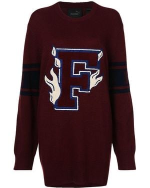 PUMA Fenty By Varsity Letter Oversized Jumper 575783 01 A60D Textile - Red