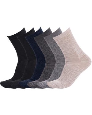 Pro Socks 6 Pairs Executive Mid-Calf Seamless S9901 - Blue