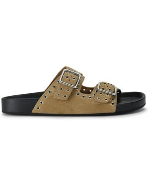 Steve Madden Suede Abbot Sandals - Grey