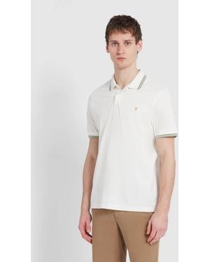 Farah Alvin Tipped Collar Polo Shirt - White