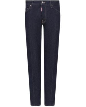 DSquared² Cool Guy Jeans Icon Print Pocket Dark Wash Cotton - Blue