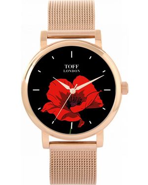 Toff London Tlws-32839 Ladies Poppy Flower Watch - Red