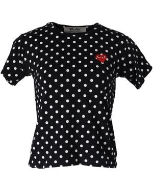 Comme des Garçons Comme Des Garcons Play T-Shirt Met Stippen En Hartembleem - Zwart