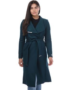 Ted Baker Rose Wool Wrap Coat - Blue