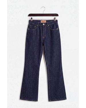 Giesto Mid-Waist Flare Leg Jeans - Blue