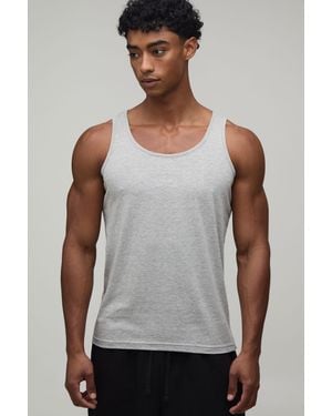 BoohooMAN Regular Fit Embroidered Vest - Grey