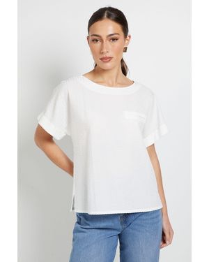 PRINCIPLES Textured Stripe Blouse - White