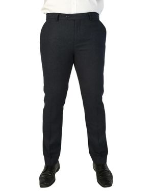 Paul Andrew Wool Blend Tweed Formal Trousers - Black
