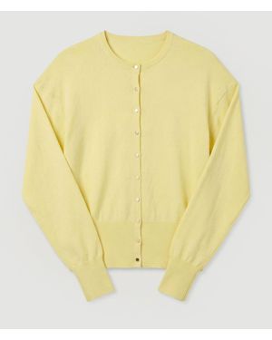 Karen Millen Viscose Blend Knit Balloon Sleeve Cardigan - Yellow