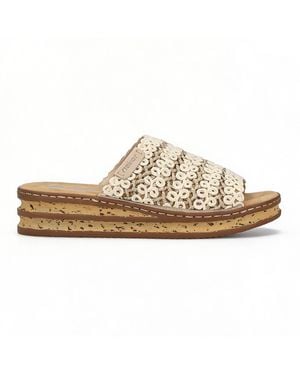 Rieker 629X8-60 Ankle Strap Sandals Textile - White
