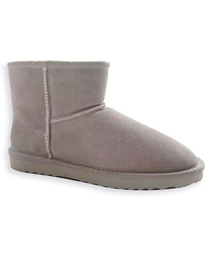 Aus Wooli Australia Short Sheepskin Ankle Boot - Grey