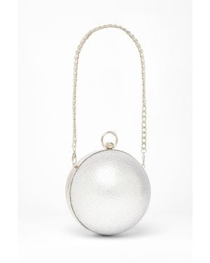 Quiz Diamante Embellished Sphere Bag - White