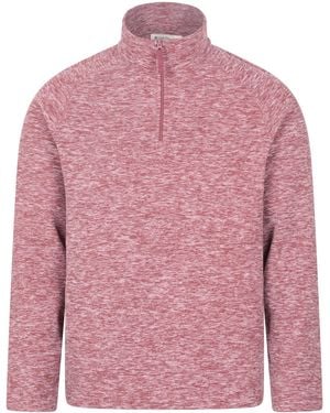 Mountain Warehouse 'Snowdon' Fleece Top Half Zip Breathable Quick Dry Jumper - Pink