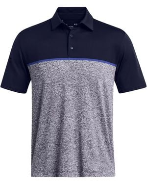 Under Armour Playoff 3.0 Stripe Polo Shirt (Midnight/Royal/Midnight) - Blue