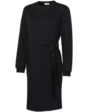 Mama.licious Crew Neck Long Sleeve Knee Length Maternity Dress - Black