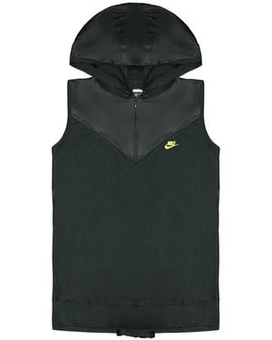 Nike Dri-Fit Zip Up Hooded Casual Sports Sleeveless Hoody 332694 010 Cotton - Green