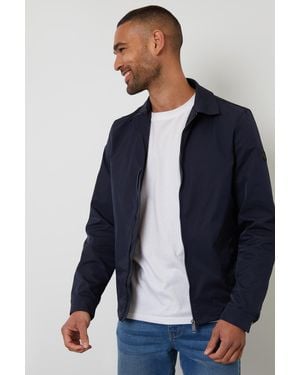 Threadbare Collared Lightweight Showerproof Zip-Through Jacket - Blue