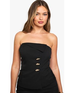 Boohoo Hardware Bandeau Tailored Waistcoat - Black