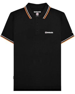 Lambretta Ss25 Twin Tip Polo Shirt /Marmalade) Cotton - Black