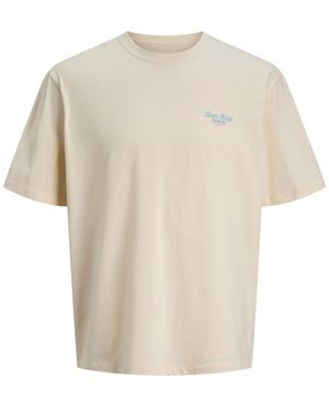 Jack & Jones Tee Ss Conte Wide Fit Tee Beige - Naturel