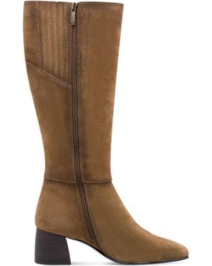Tamaris Camel Leather Knee High Heel Riding Boots - Brown