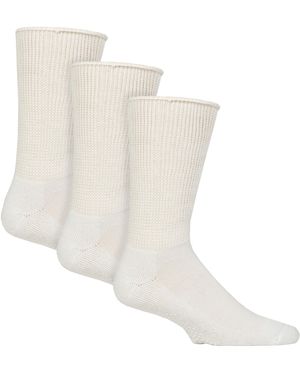 IOMI 3 Pairs Diabetic Socks With Grips - White