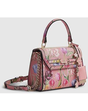 River Island Tote Bag Floral Mini Charm - Pink