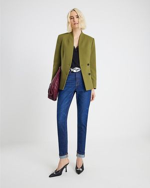 River Island Mom Jeans High Rise Cotton - Blue