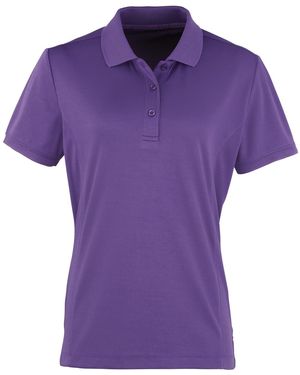 PREMIER Ladies Coolchecker Short Sleeve Pique Polo T-Shirt - Purple