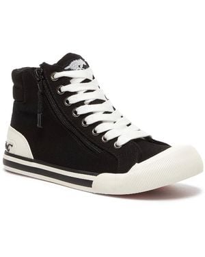 Rocket Dog Ladies Jazzin Lace Up Zip Hi Top Casual Shoes - Black