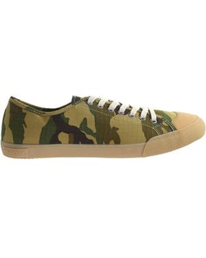 Seavees Kelso Dune Field Tan Camoflague Trainer Shoes - Green